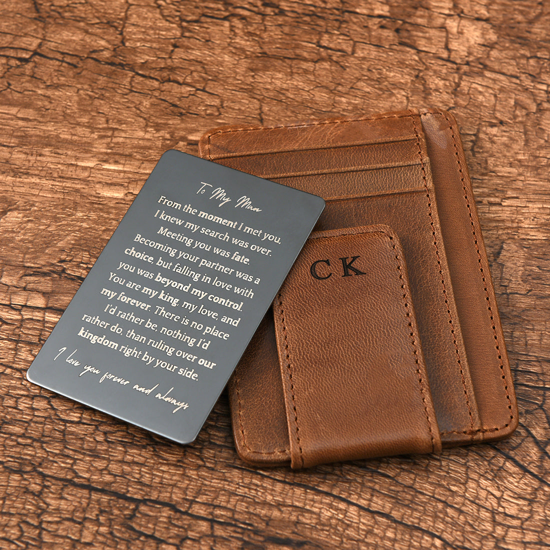 To My Man - Personalized Wallet And Card Gift Set