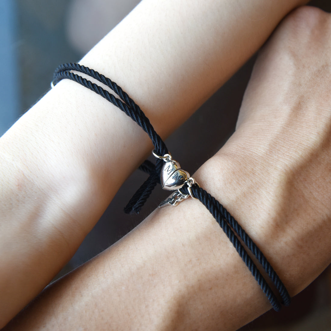 Couples Lock and Key Magnetic Bracelet Set