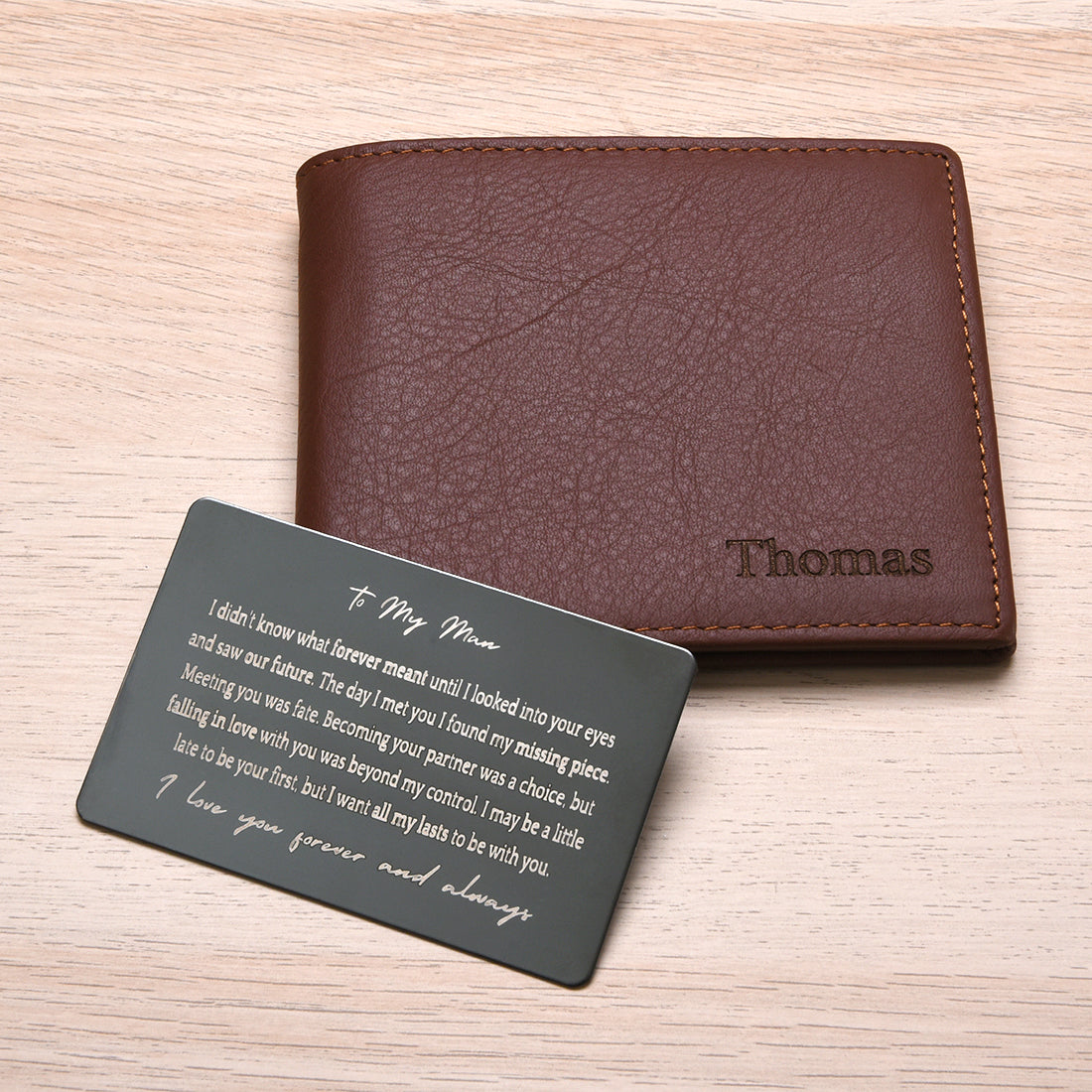 To My Man - Wallet and Metal Card Personalized Gift Set