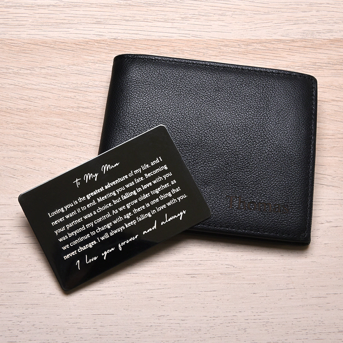 To My Man - Personalized Wallet and Metal Card Gift Set