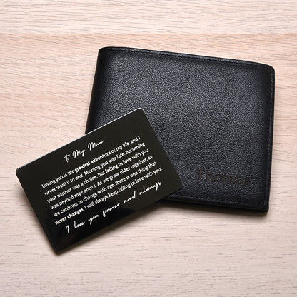 To My Man - Personalized Wallet and Metal Card Gift Set