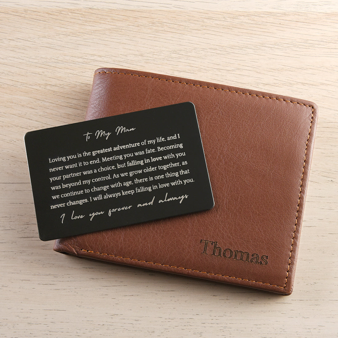 To My Man - Personalized Wallet and Metal Card Gift Set