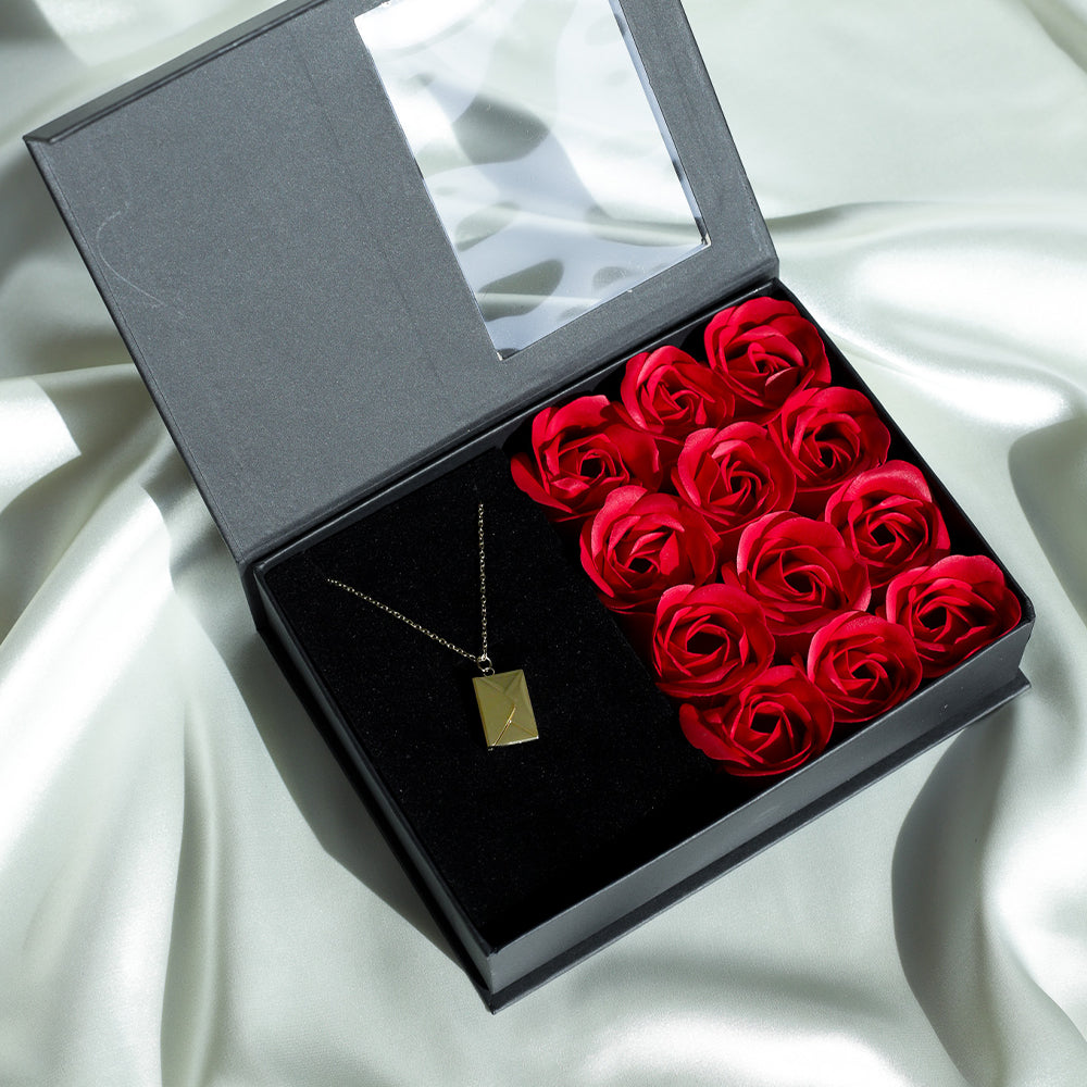 Love Letter Necklace - Dozen Roses Gift Set