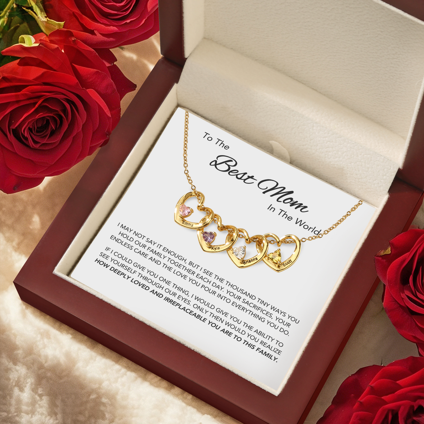 "Heart of the Family" - Personalized Birthstone Necklace
