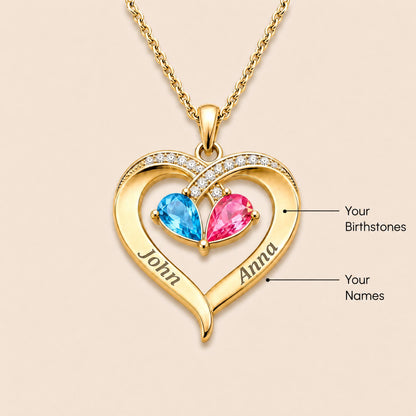 Para mi esposa: collar con corazón y piedra natal