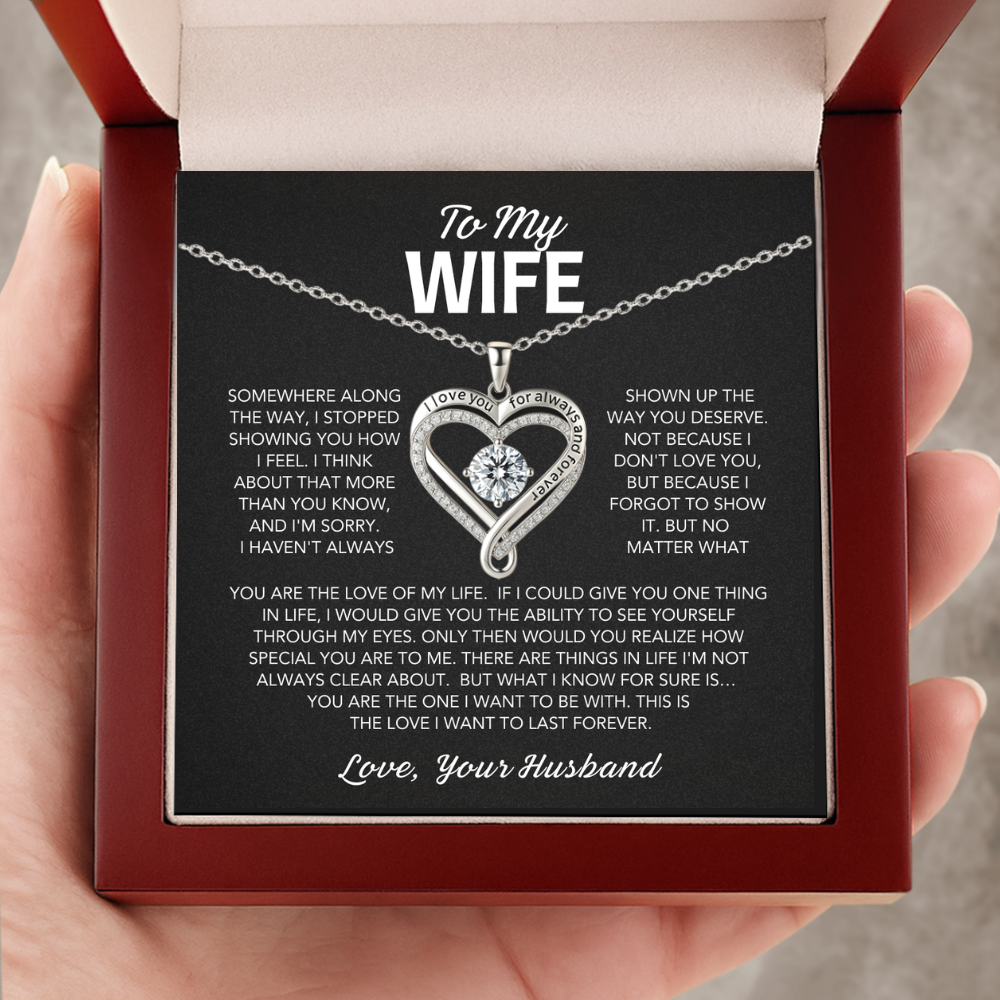 "To My Wife" Infinity Heart Necklace