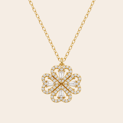 Collar con trébol de cuatro hojas «amuleto de la suerte»