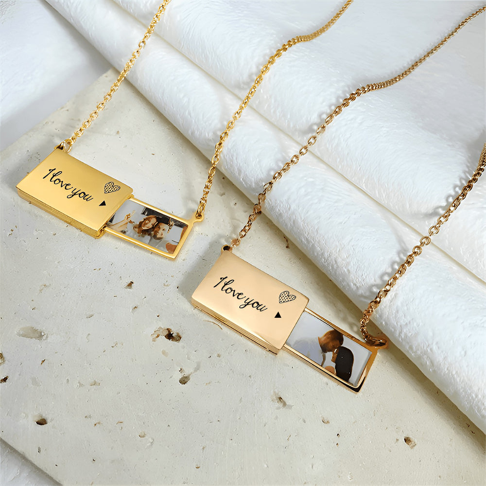 Photo Love Letter Necklace with Luxury LED Box