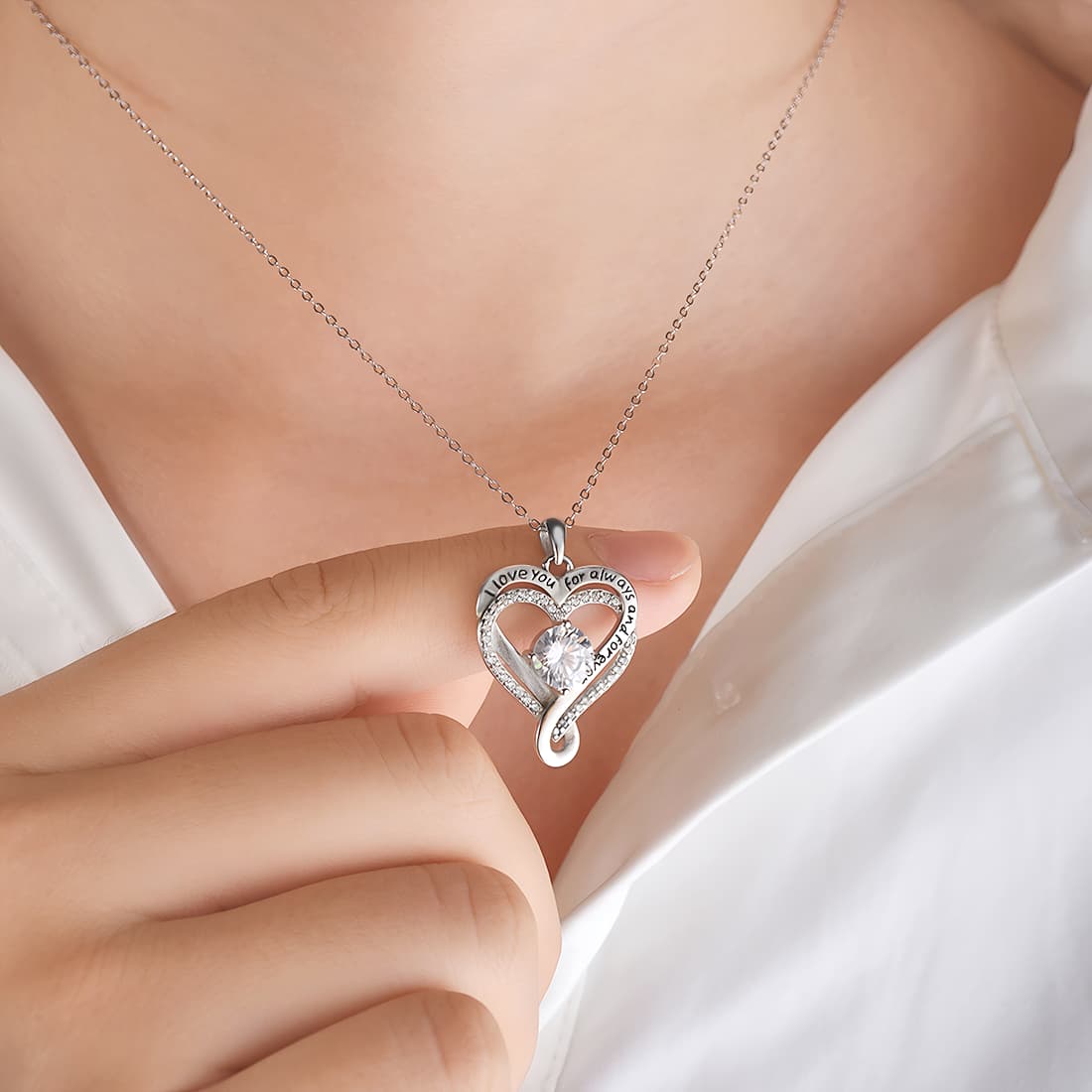 Engraved Heart Necklace for Wife with LED Box – Ziella.co