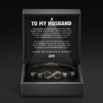 Infinity Name Bracelet - For the Man Who Holds Us Together