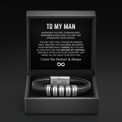 Family Forever - Personalized Leather Bracelet