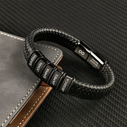 Family Forever - Personalized Leather Bracelet