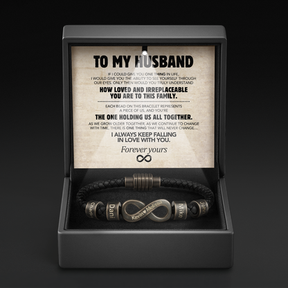 Infinity Name Bracelet - For the Man Who Holds Us Together