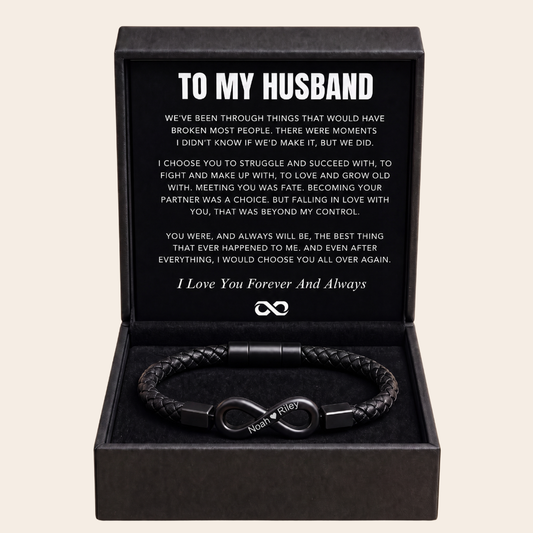 To My Husband Infinity Personalized Bracelet