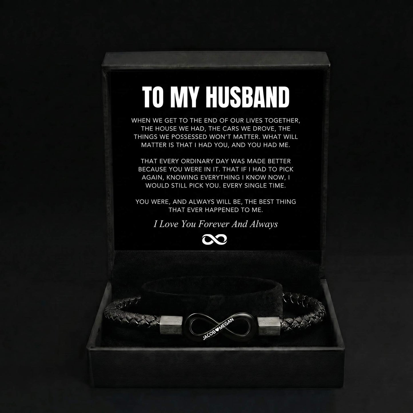 "To My Husband" - Infinity Personalized Bracelet