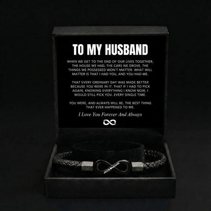 "To My Husband" - Infinity Personalized Bracelet