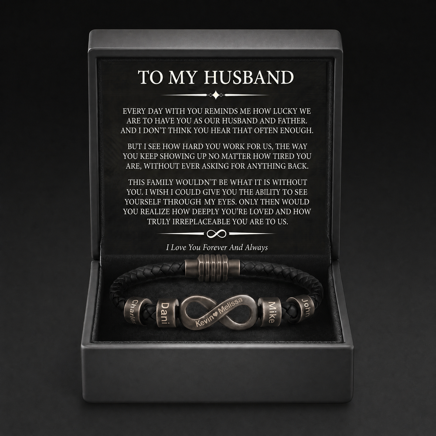 Infinity Name Bracelet - Para el hombre que nos mantiene unidos