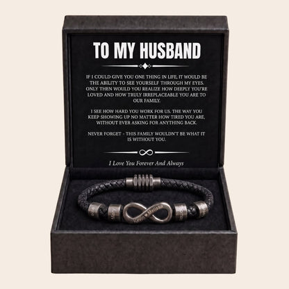 Infinity Name Bracelet - For the Man Who Holds Us Together