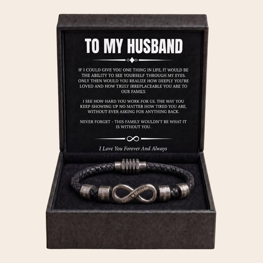 Infinity Name Bracelet - For the Man Who Holds Us Together
