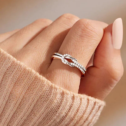 Eternal Love Knot Ring - 925 Silver Set