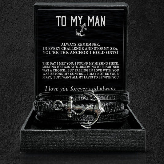 "To My Man - My Anchor" Bracelet Gift Set