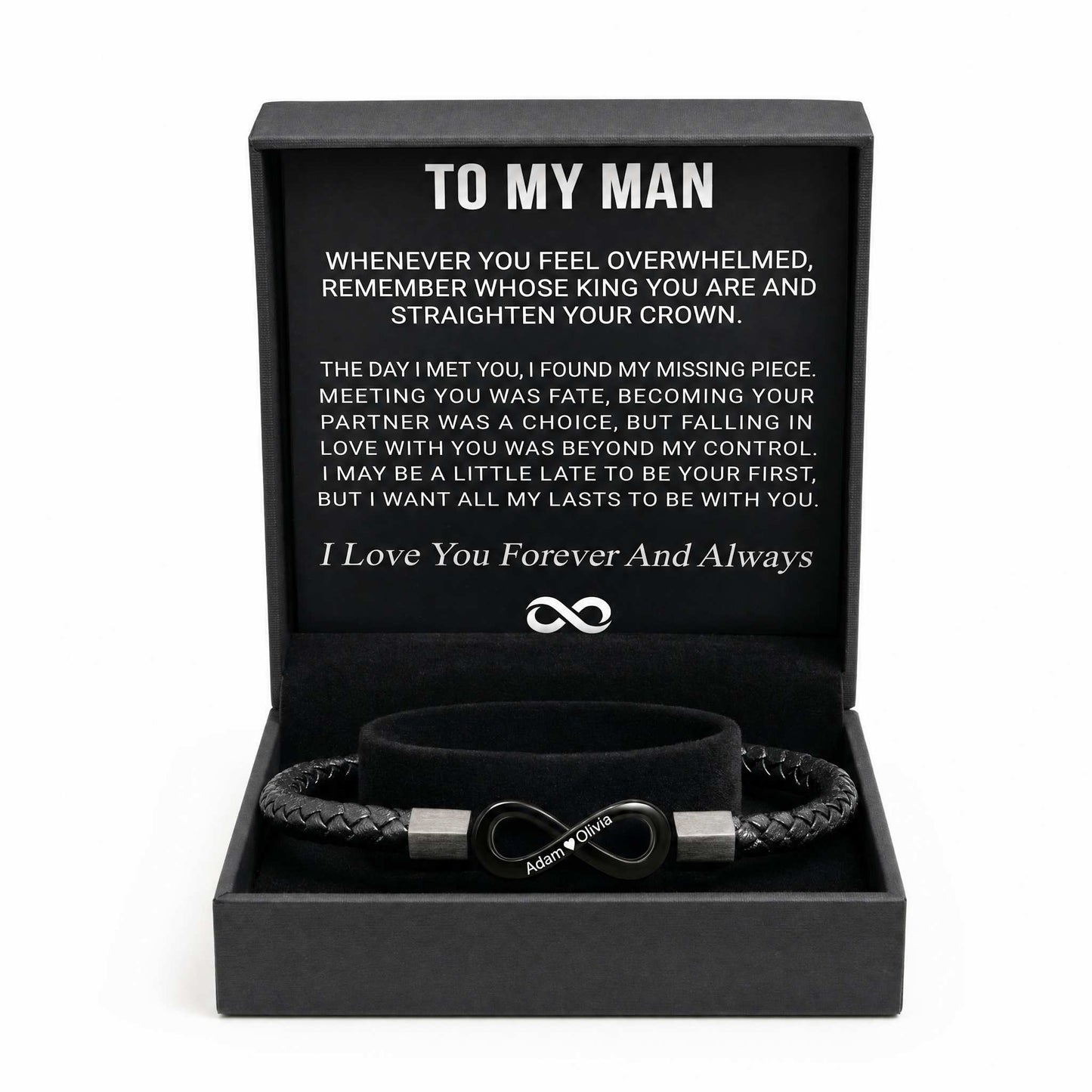"To My Man" - Infinity Personalized Bracelet