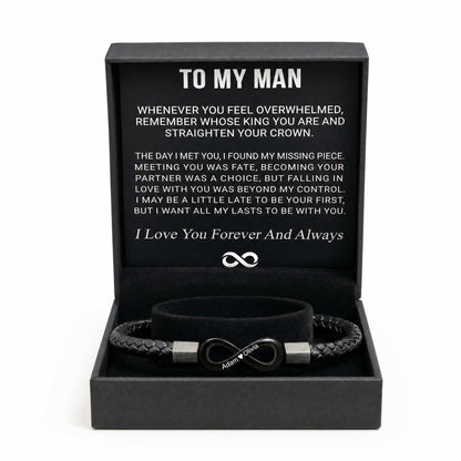 "To My Man" - Infinity Personalized Bracelet