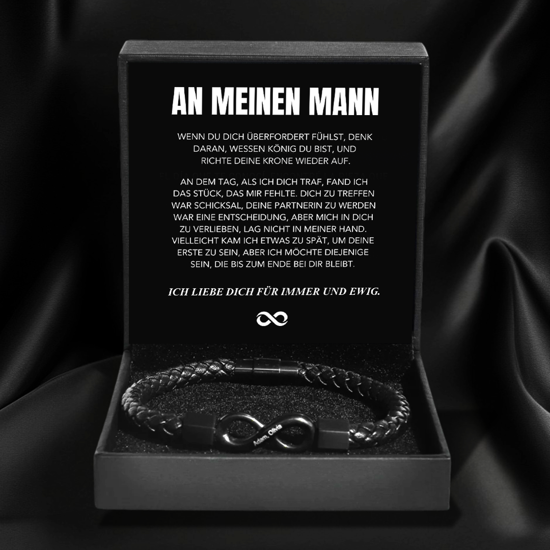 „Für meinen Mann“ – Personalisierbares Infinity-Armband