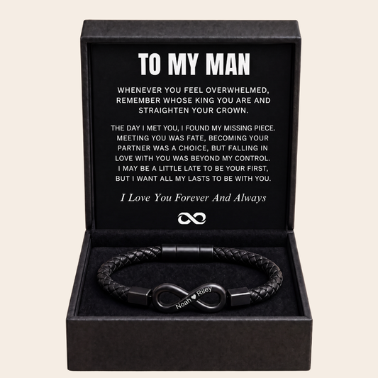 To My Man Infinity Personalized Bracelet