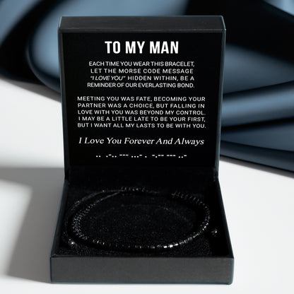 To My Man - "Hidden Love Code" Morse Bracelet