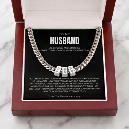 Family Name Necklace - For the Man Who Holds Us Together