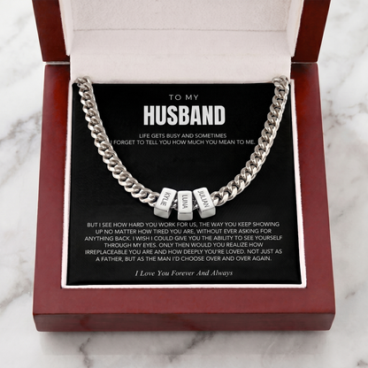 Family Name Necklace - For the Man Who Holds Us Together