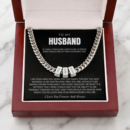 Family Name Necklace - For the Man Who Holds Us Together