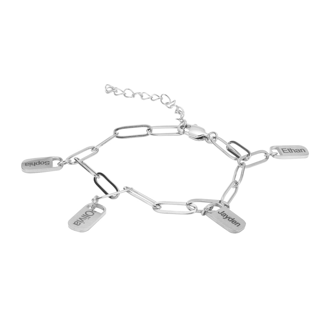 Family's Heartbeat Engraved Bracelet
