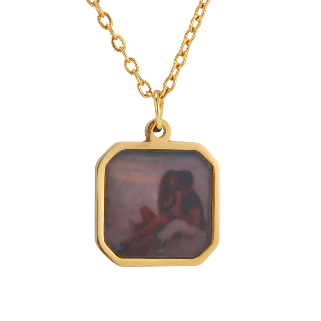 Heated Magic Photo Necklace w/ Dozen Roses Gift Set