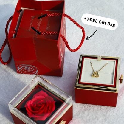 To My Soulmate - Eternal Rose Box Interlocking Hearts Gift Set
