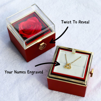 To My Soulmate - Eternal Rose Box Interlocking Hearts Gift Set