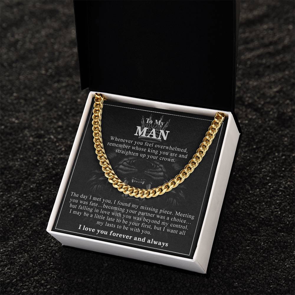 To My Man - Straighten Up Your Crown - Chain Necklace