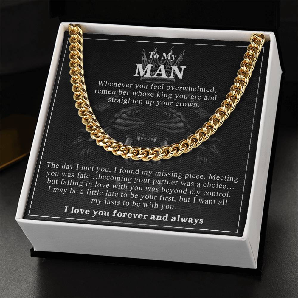 To My Man - Straighten Up Your Crown - Chain Necklace