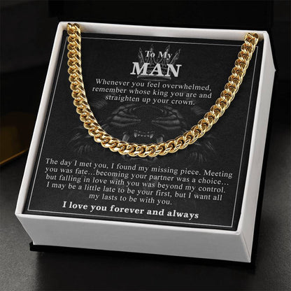 To My Man - Straighten Up Your Crown - Chain Necklace