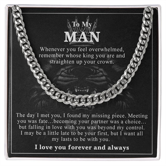 To My Man - Straighten Up Your Crown - Chain Necklace