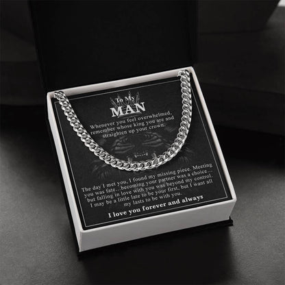 To My Man - Straighten Up Your Crown - Chain Necklace