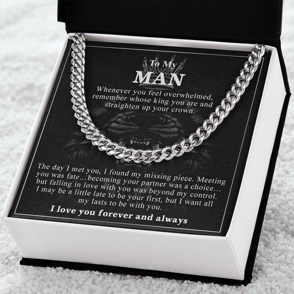 To My Man - Straighten Up Your Crown - Chain Necklace