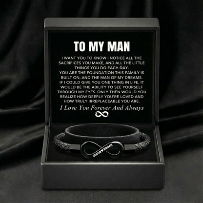 "To My Man" - Pulsera personalizada Infinito