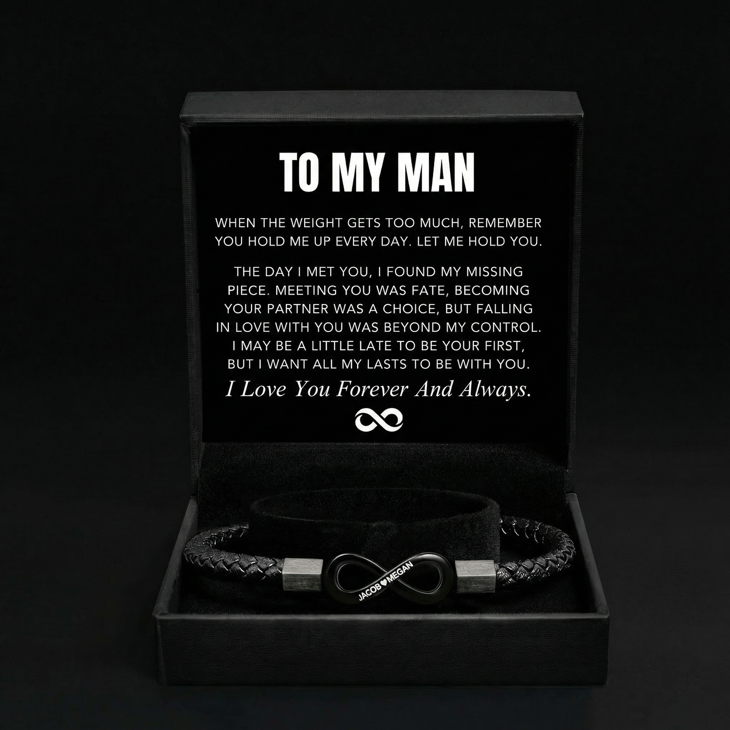 "To My Man" - Infinity Personalized Bracelet