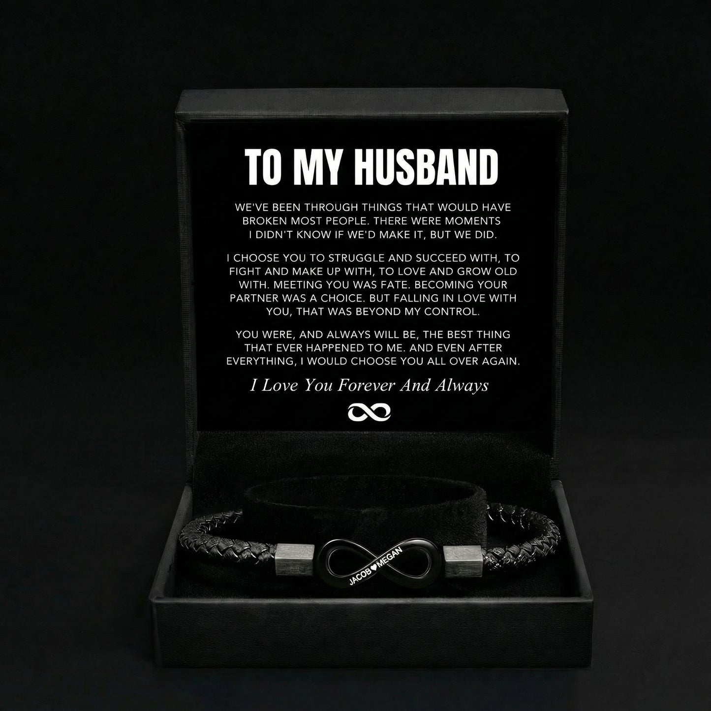 "To My Man" - Infinity Personalized Bracelet