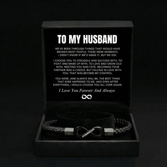 "To My Husband" - Infinity Personalized Bracelet