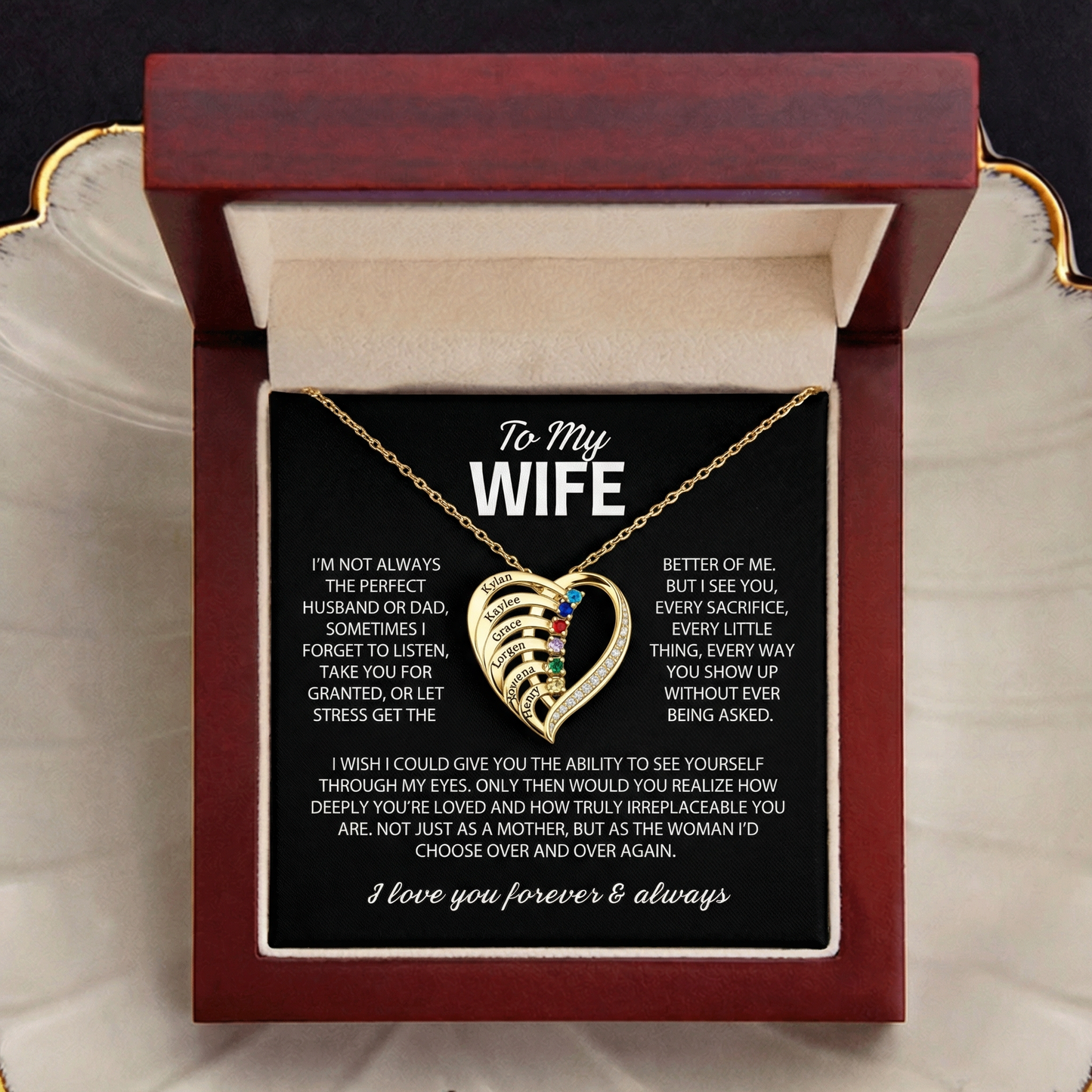 "Our Family's Heart" - Customized Heart Necklace