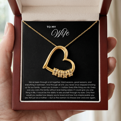 "The Heart of Our Family" - Customized Heart Necklace
