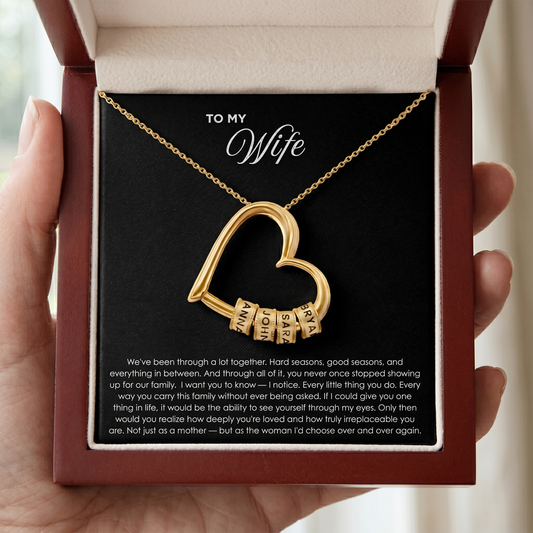 "The Heart of Our Family" - Customized Heart Necklace